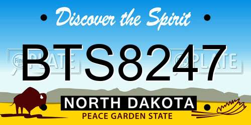 BTS8247 North Dakota License Plate
