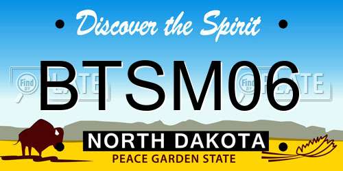 BTSM06 North Dakota License Plate