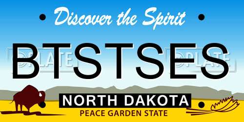 BTSTSES North Dakota License Plate
