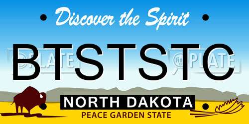 BTSTSTC North Dakota License Plate