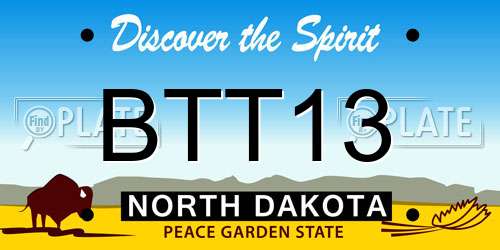BTT13 North Dakota License Plate