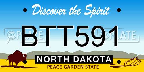 BTT591 North Dakota License Plate