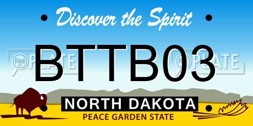 BTTB03 North Dakota License Plate