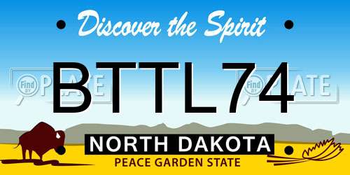 BTTL74 North Dakota License Plate