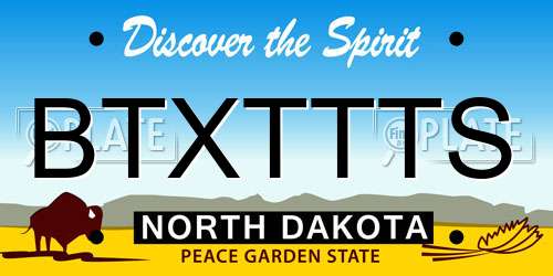 BTXTTTS North Dakota License Plate