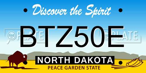BTZ50E North Dakota License Plate