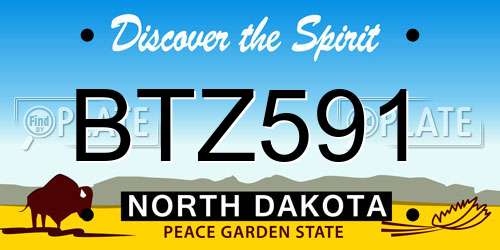 BTZ591 North Dakota License Plate