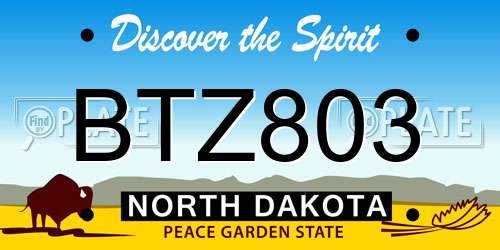BTZ803 North Dakota License Plate