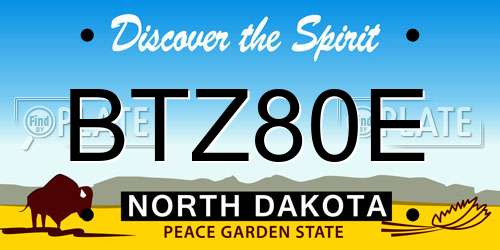 BTZ80E North Dakota License Plate