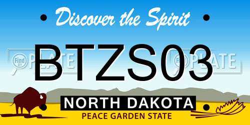 BTZS03 North Dakota License Plate