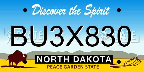 BU3X830 North Dakota License Plate