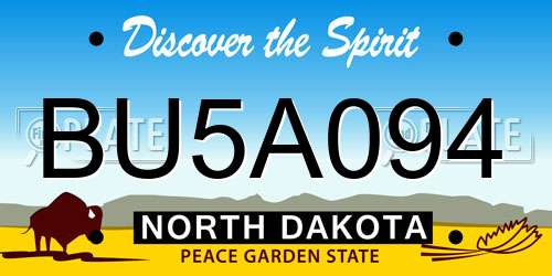 BU5A094 North Dakota License Plate