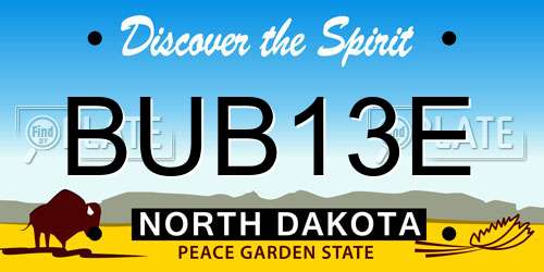BUB13E North Dakota License Plate
