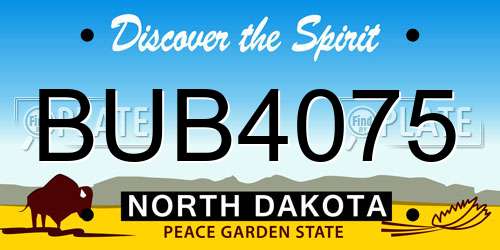 BUB4075 North Dakota License Plate