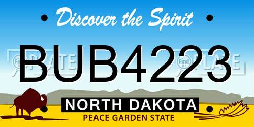 BUB4223 North Dakota License Plate