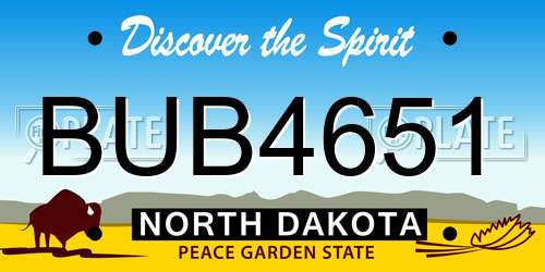 BUB4651 North Dakota License Plate