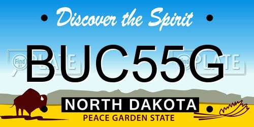 BUC55G North Dakota License Plate