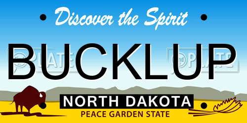 BUCKLUP North Dakota License Plate