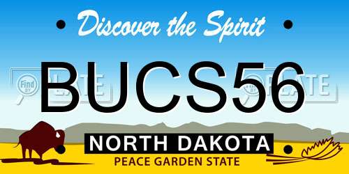 BUCS56 North Dakota License Plate