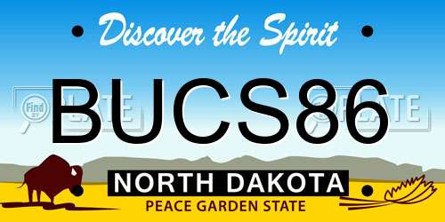 BUCS86 North Dakota License Plate