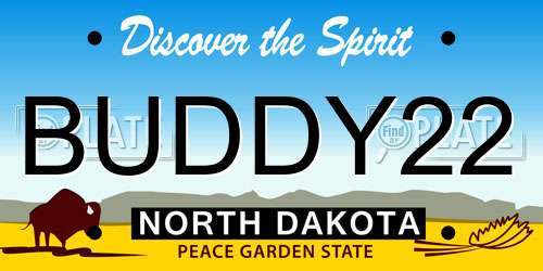 BUDDY22 North Dakota License Plate