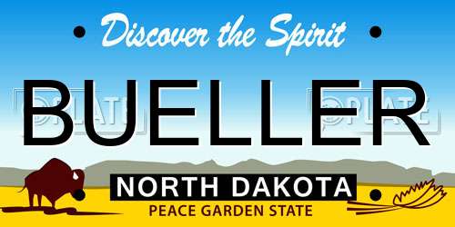 BUELLER North Dakota License Plate