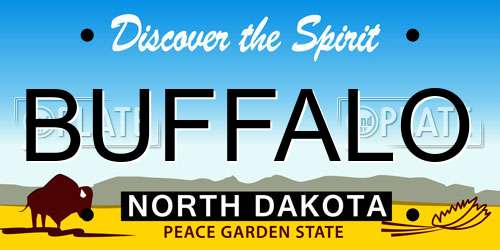 BUFFALO North Dakota License Plate