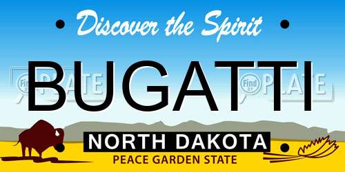 BUGATTI North Dakota License Plate