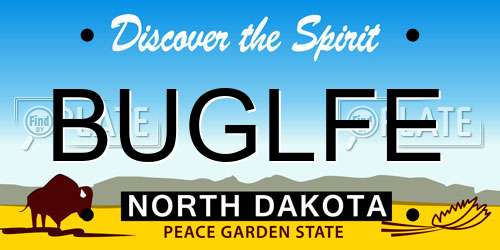BUGLFE North Dakota License Plate