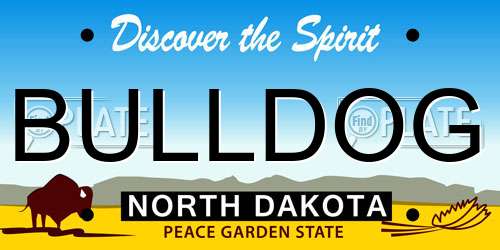 BULLDOG North Dakota License Plate