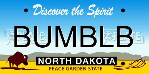 BUMBLB North Dakota License Plate