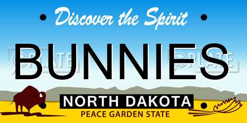 BUNNIES North Dakota License Plate