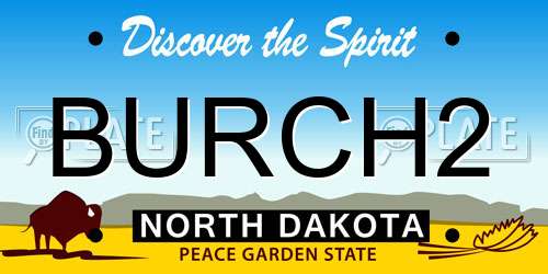 BURCH2 North Dakota License Plate