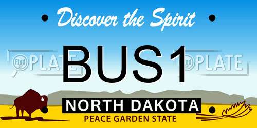 BUS1 North Dakota License Plate
