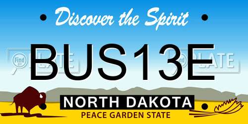 BUS13E North Dakota License Plate