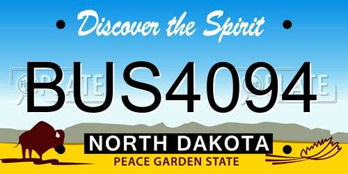 BUS4094 North Dakota License Plate