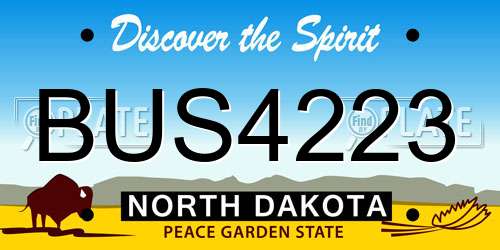 BUS4223 North Dakota License Plate