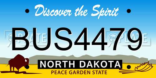 BUS4479 North Dakota License Plate