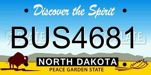 BUS4681 North Dakota License Plate