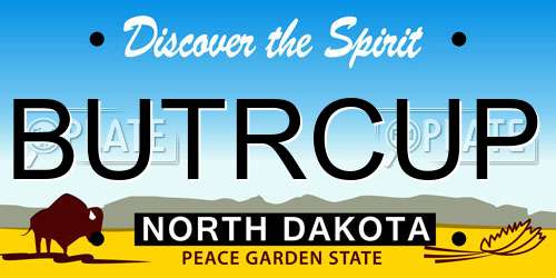 BUTRCUP North Dakota License Plate