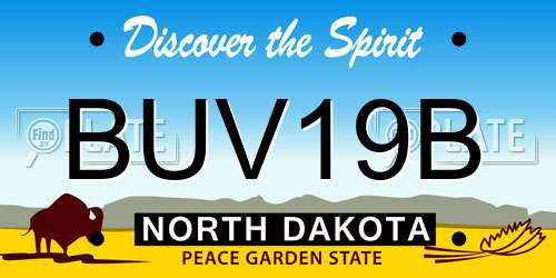 BUV19B North Dakota License Plate