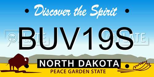 BUV19S North Dakota License Plate