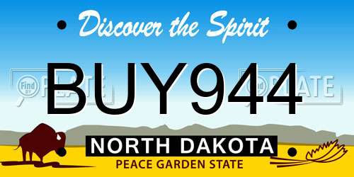 BUY944 North Dakota License Plate