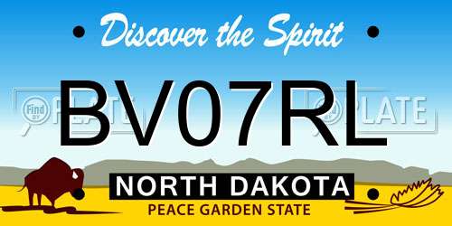 BV07RL North Dakota License Plate