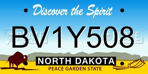 BV1Y508 North Dakota License Plate