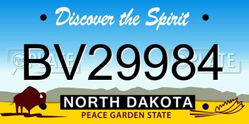 BV29984 North Dakota License Plate