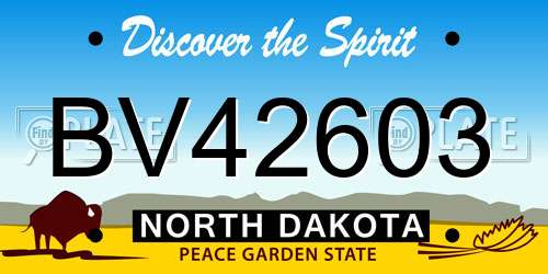 BV42603 North Dakota License Plate