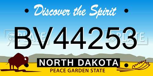 BV44253 North Dakota License Plate