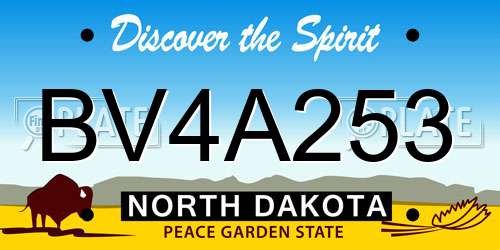 BV4A253 North Dakota License Plate
