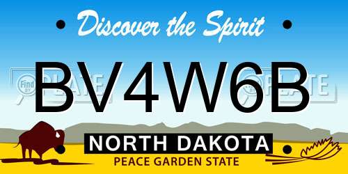 BV4W6B North Dakota License Plate